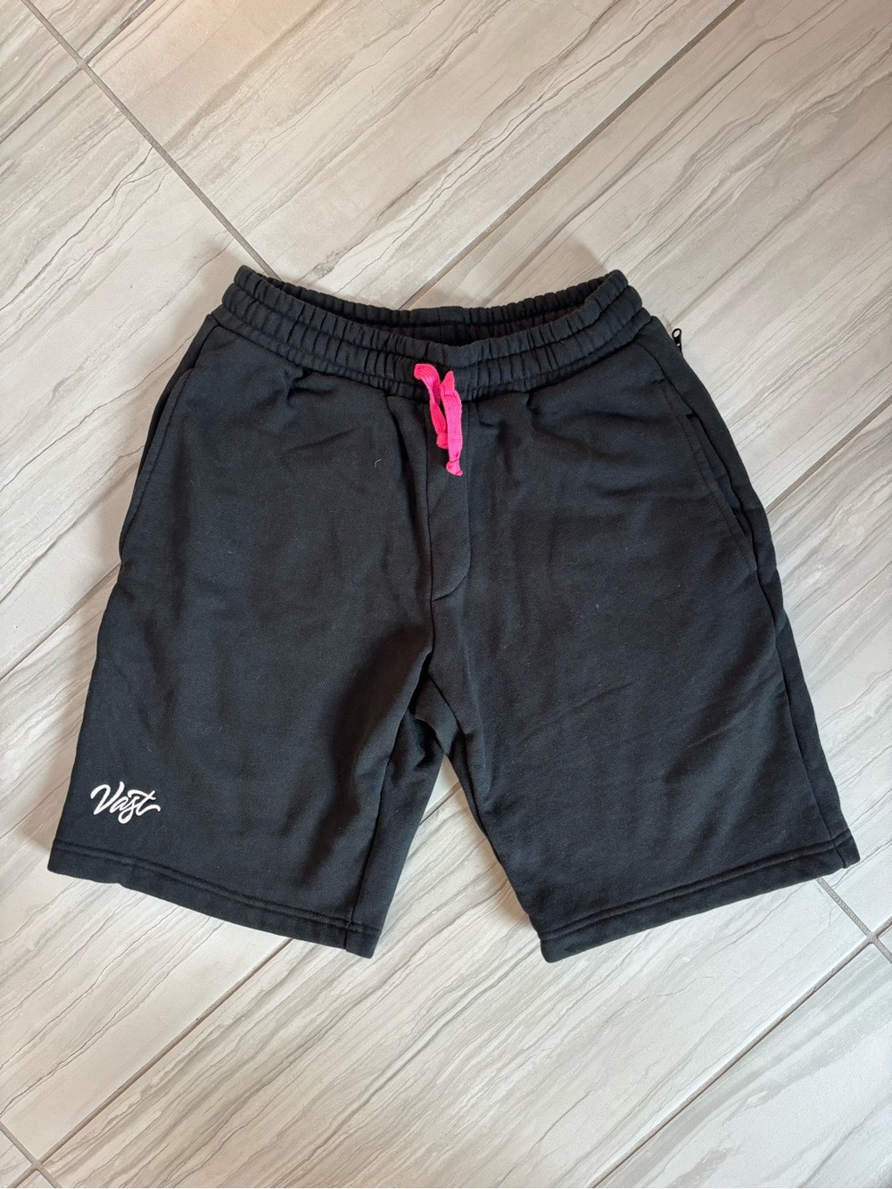 Vast Black women’s Casual Drawstring Shorts with Pink Accent